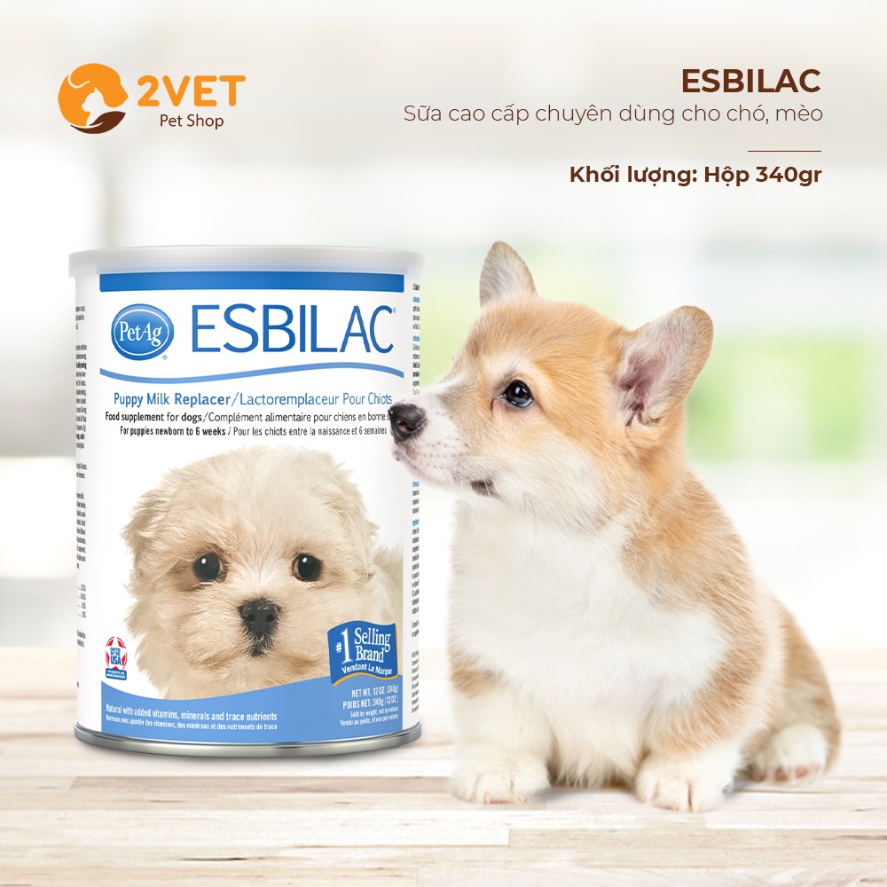 Sữa ESBILAC - Hộp 340g - Bổ Sung Thêm Dinh Dưỡng Cho Chó Con - Giúp Dễ Tiêu Hóa - Ngon Miệng