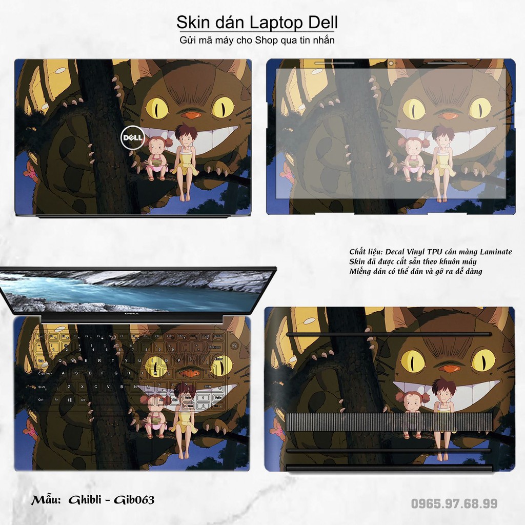 Skin dán Laptop Dell in hình Ghibli nhiều mẫu 10 (inbox mã máy cho Shop)