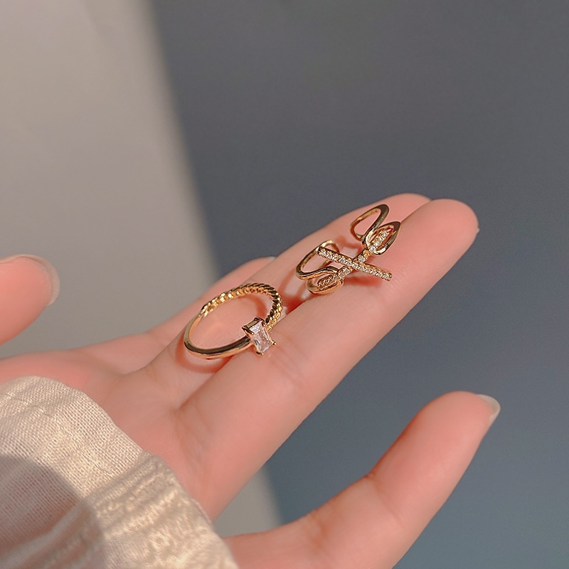 Nhẫn Đeo Ngón Trỏ Đính Đá Kim Cương Phong Cách Nhật Bản Thời Trang Độc Đáo 2022