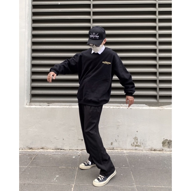 Nón kết, mũ lưỡi trai local brand Destruction thêu logo màu trắng đen