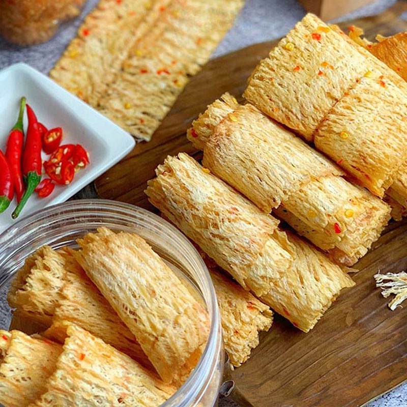 Mực cán tẩm gia vị 250g ăn liền, mực khô cán mỏng, đồ ăn thơm ngon - Ăn vặt nhà Cốm