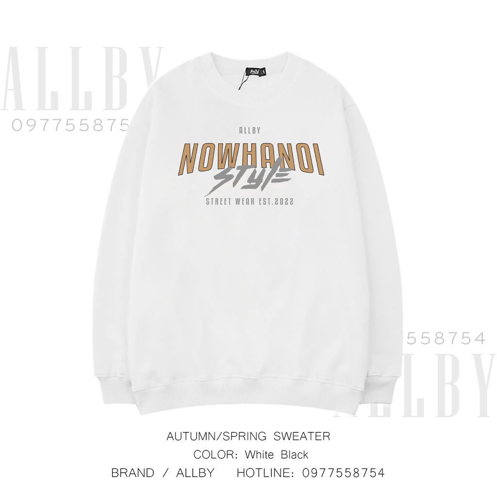 Áo sweater nam nữ Now Hà Nội Style , áo nỉ thu đông nam nữ form rộng Unisex - Allby | WebRaoVat - webraovat.net.vn