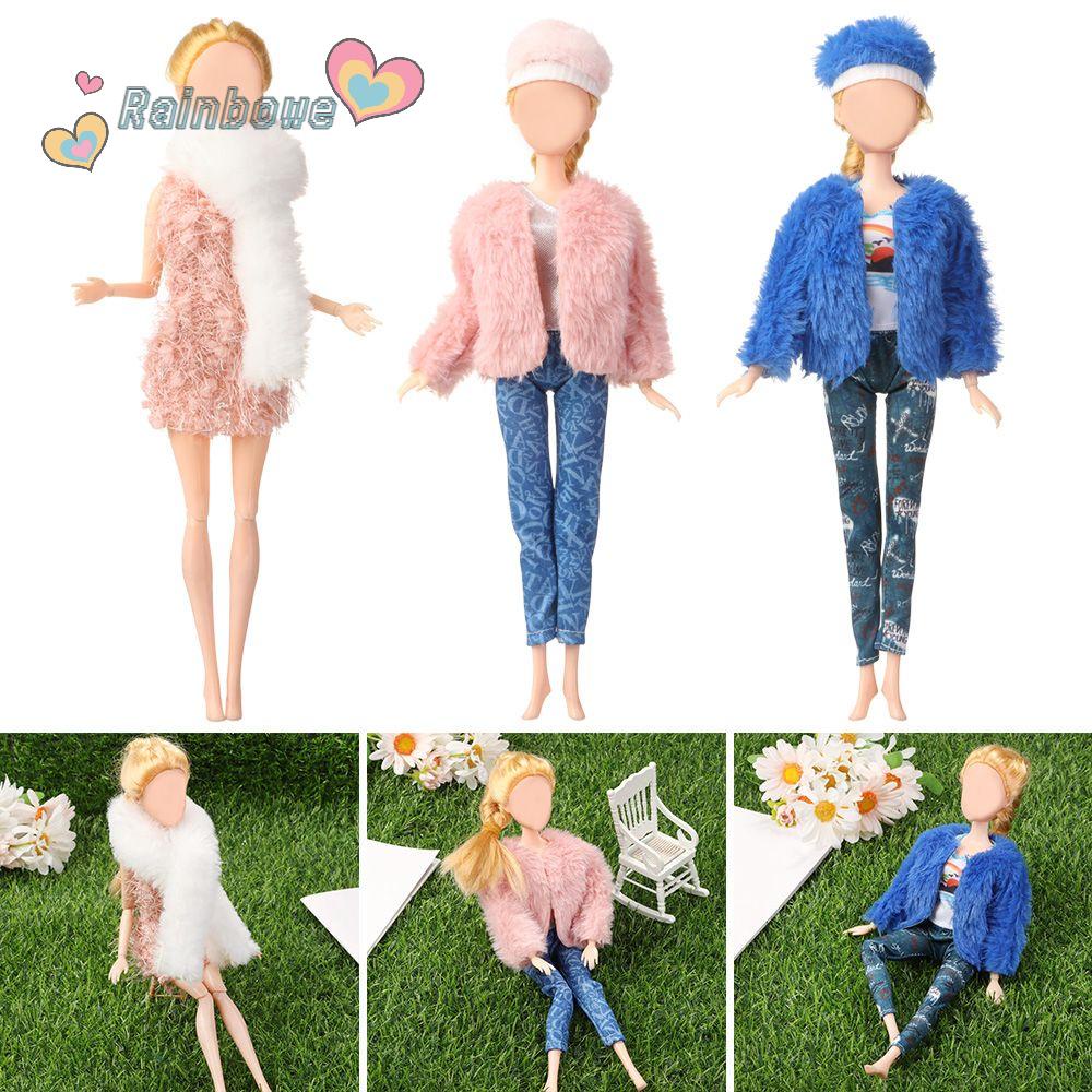 RAINBOW Doll Accessories Toys Dress 30cm Doll Fashion Coat Doll Clothes Kids Gift Plush Tops Pants Hats Casual Clothing For 11.8Inch Dolls