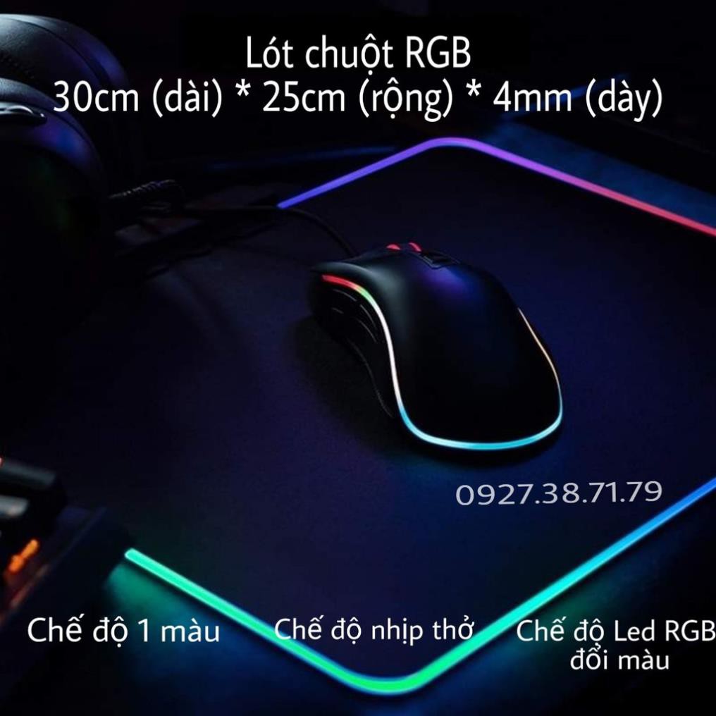 (CÓ SẴN) Bàn Di Chuột RGB, Lót Chuột Pad RGB Size Lớn 80x30cmx4mm