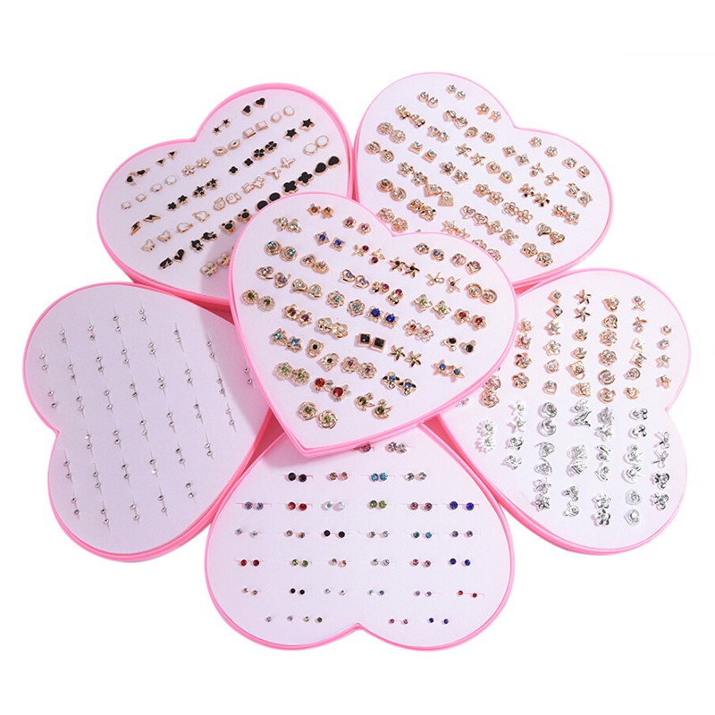 Set 36 Đôi Bông Tai Hoa Đính Đá Thời Trang Cho Nữ
