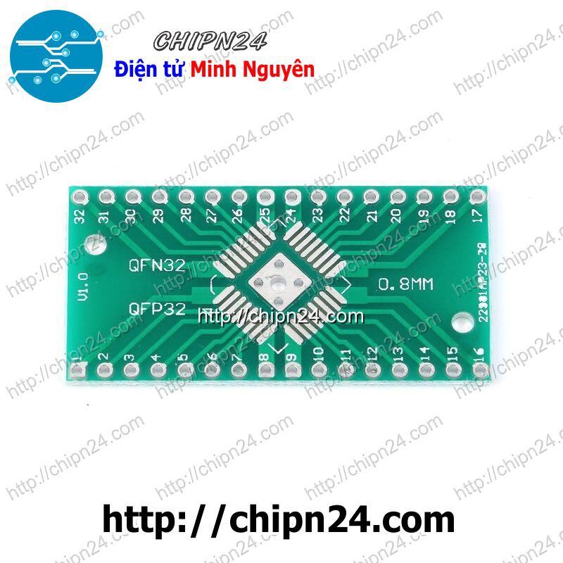 [1 CÁI] Đế chuyển QFN32 QFP32 sang DIP (PCB chuyển, Mạch chuyển)