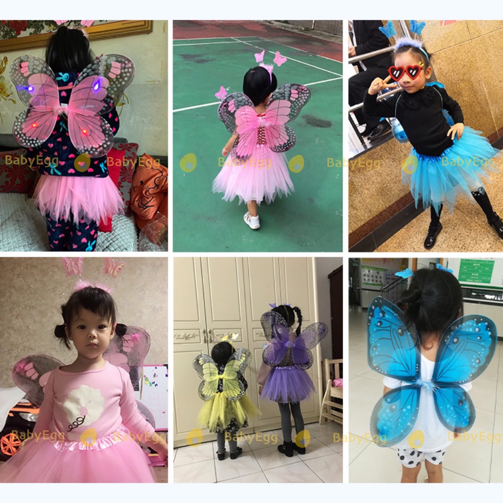 Cánh bướm tiên phát sáng cánh thiên thần đồ chơi có đèn lấp lánh váy công chúa cho bé gái 2 3 4 5 6 7 8 9 tuổi