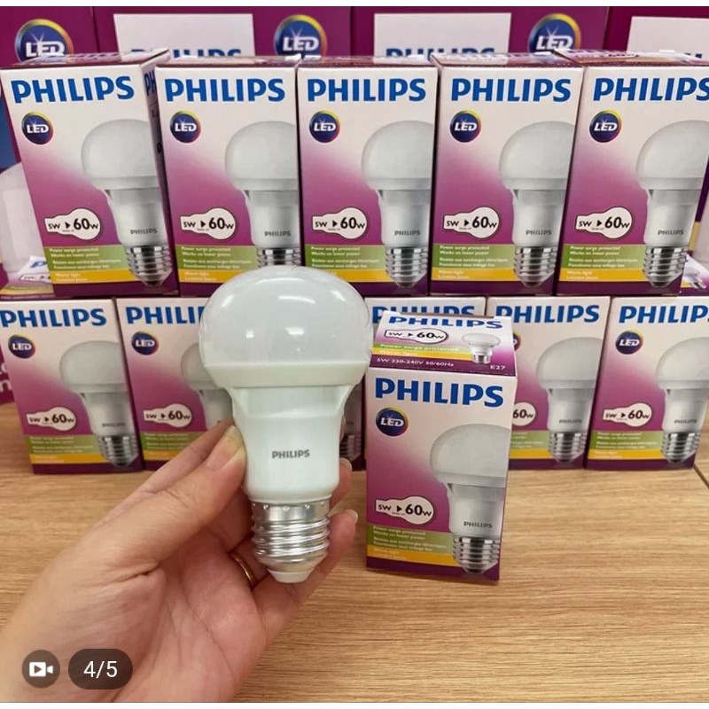 Bóng đèn LED Philips 5W E27 A60 - Ánh sáng vàng