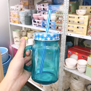 Ca thuỷ tinh nắp caro có ống hút