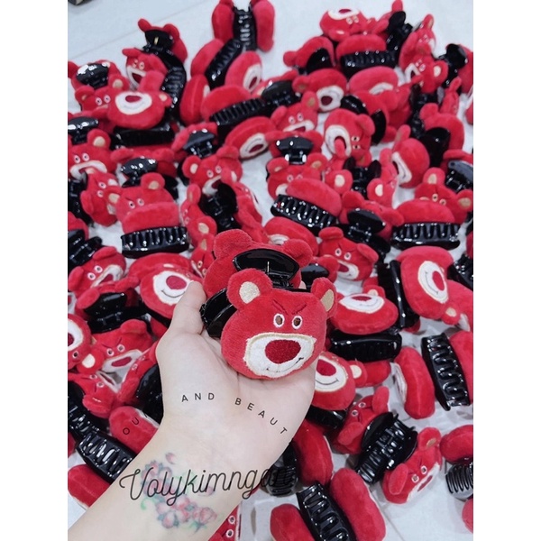 Kẹp tóc càng cua Gấu Hồng bông siêu cute