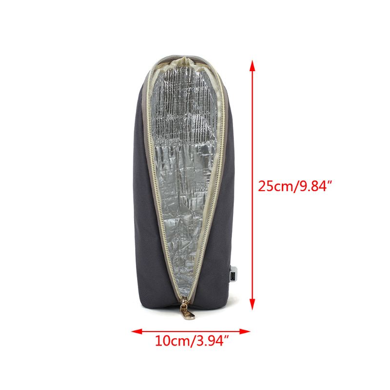 Túi đựng bình sữa giữ nhiệt sạc usb gắn xe đẩy em bé tiện dụng