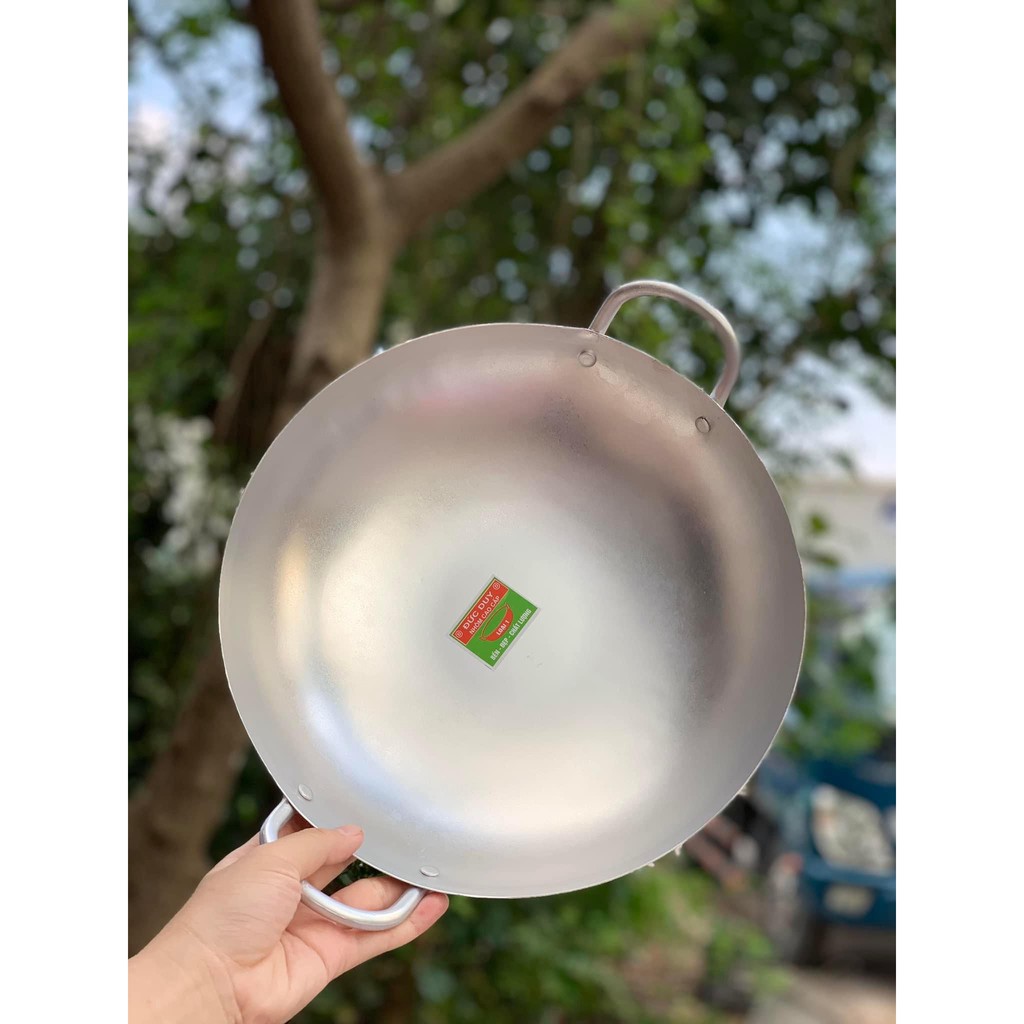 ⚡ Chảo dầu sâu lòng bằng nhôm chống dính bền đẹp, Chảo nhôm 2 quai size 35 - Chảo xào công nghiệp loại dầy dặn