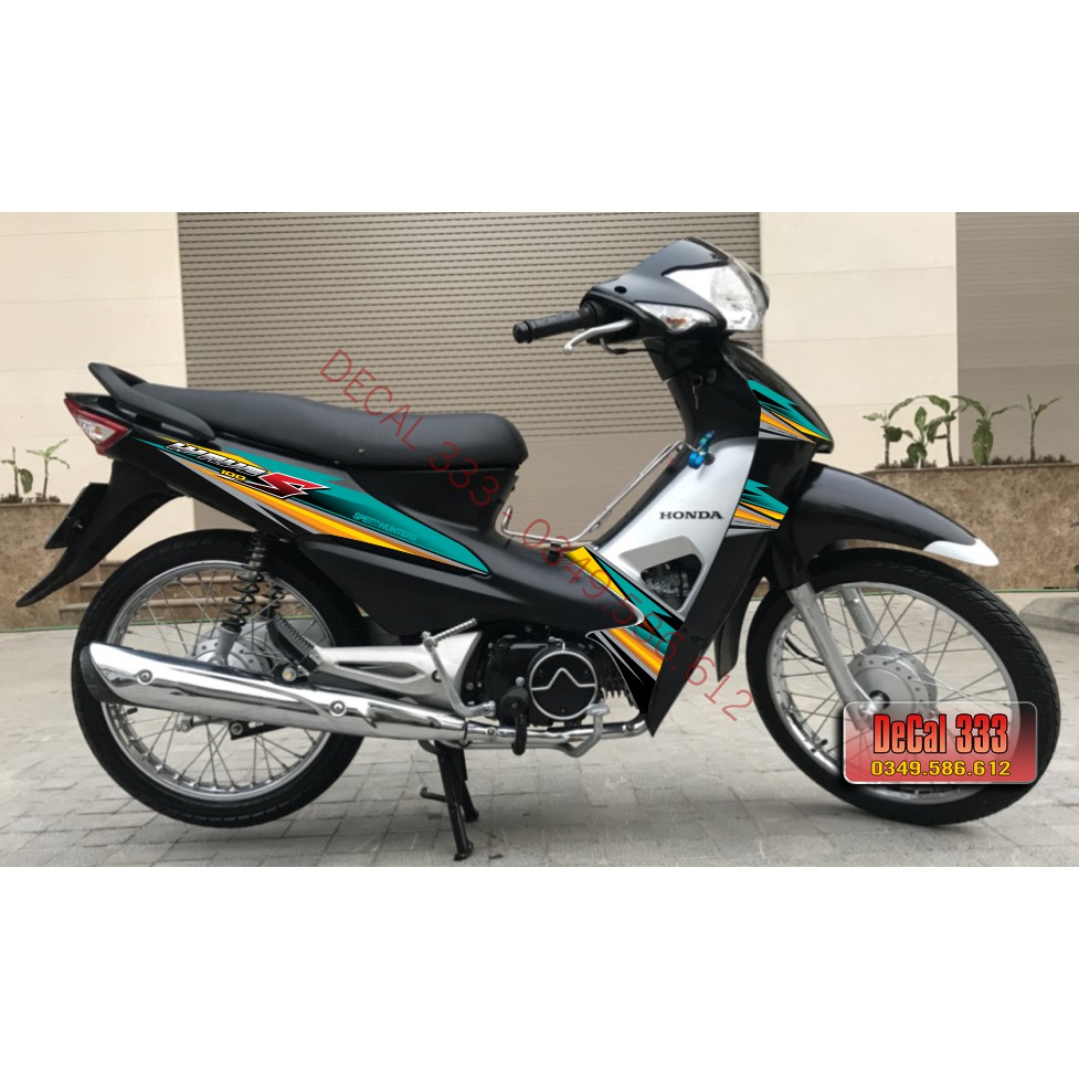 Tem Rời WAVE ALPHA 100 50 cc - Mẫu chữ S - XANH LỤC đen 612285 (Tem chế 3 lớp cao cấp)