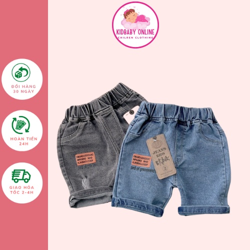 Quần bò Jeans cho bé trai Kidbabyonline K105- quần short bò cho bé trai từ 7-20kg
