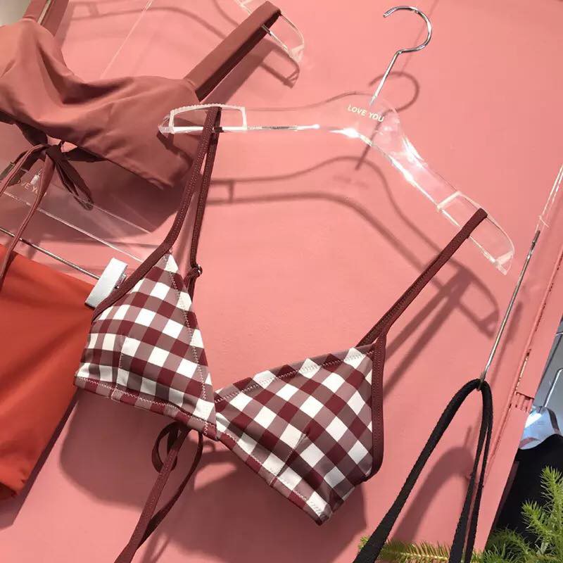 Bikini 3 mảnh Hàn Quốc caro cam BBC180008M1 | BigBuy360 - bigbuy360.vn