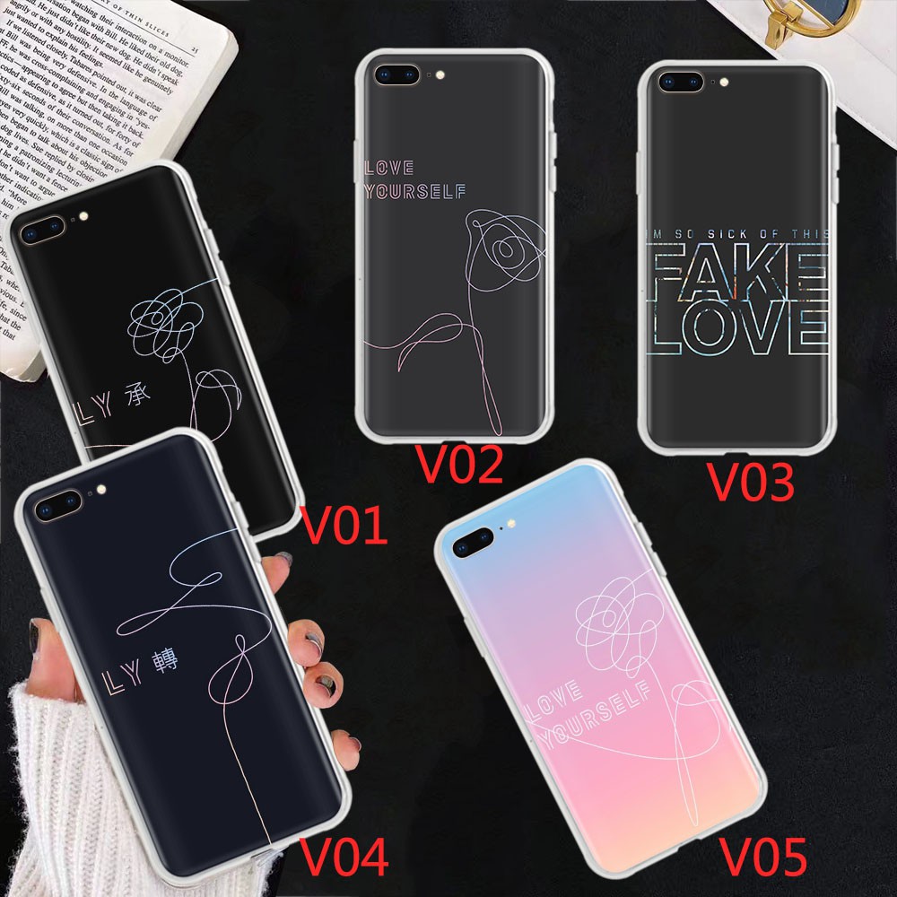 Ốp Lưng Dẻo Trong Suốt Họa Tiết Chữ Fake Love Yourself Cho Iphone 8 7 6s 6 Plus 5 5s Se 5c 4 4s Va16