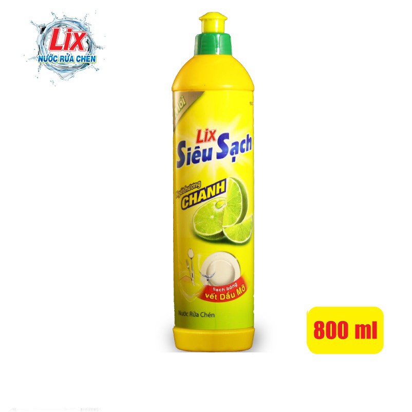 Combo Bột giặt Lix Extra đậm đặc 3Kg +Nước lau sàn Lix hương nắng hạ 1 lít +Nước rửa chén Lix siêu sạch hương chanh 800g