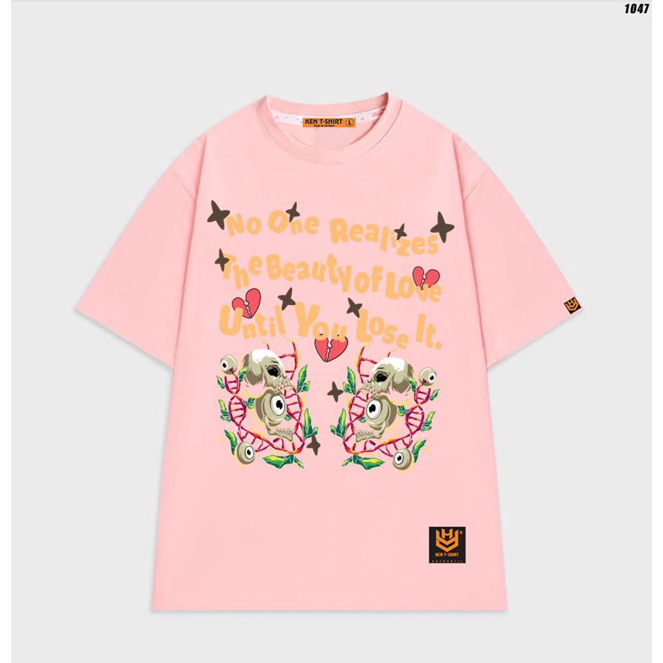 Áo thun tay lỡ nam nữ unisex form rộng Đầu lâu Love 1047 HY KOREA