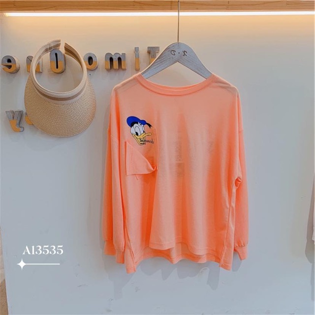 Áo thun tay dài chất liệu cotton giấy in hình mickey, màu sắc đẹp cho bé gái ShiniShop