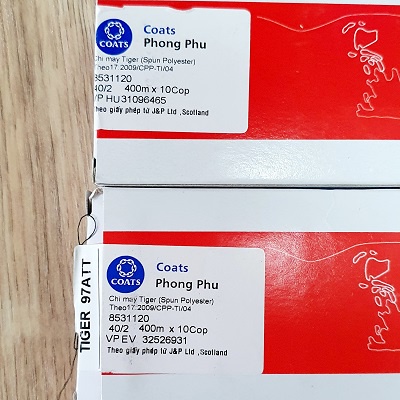 Hộp Gồm 10 Cuộn Chỉ Màu Trắng May Căn Bản Sợi 40/2 Loại Cuộn Dài Cỡ 400m Hàng Chất Lượng Đỉnh