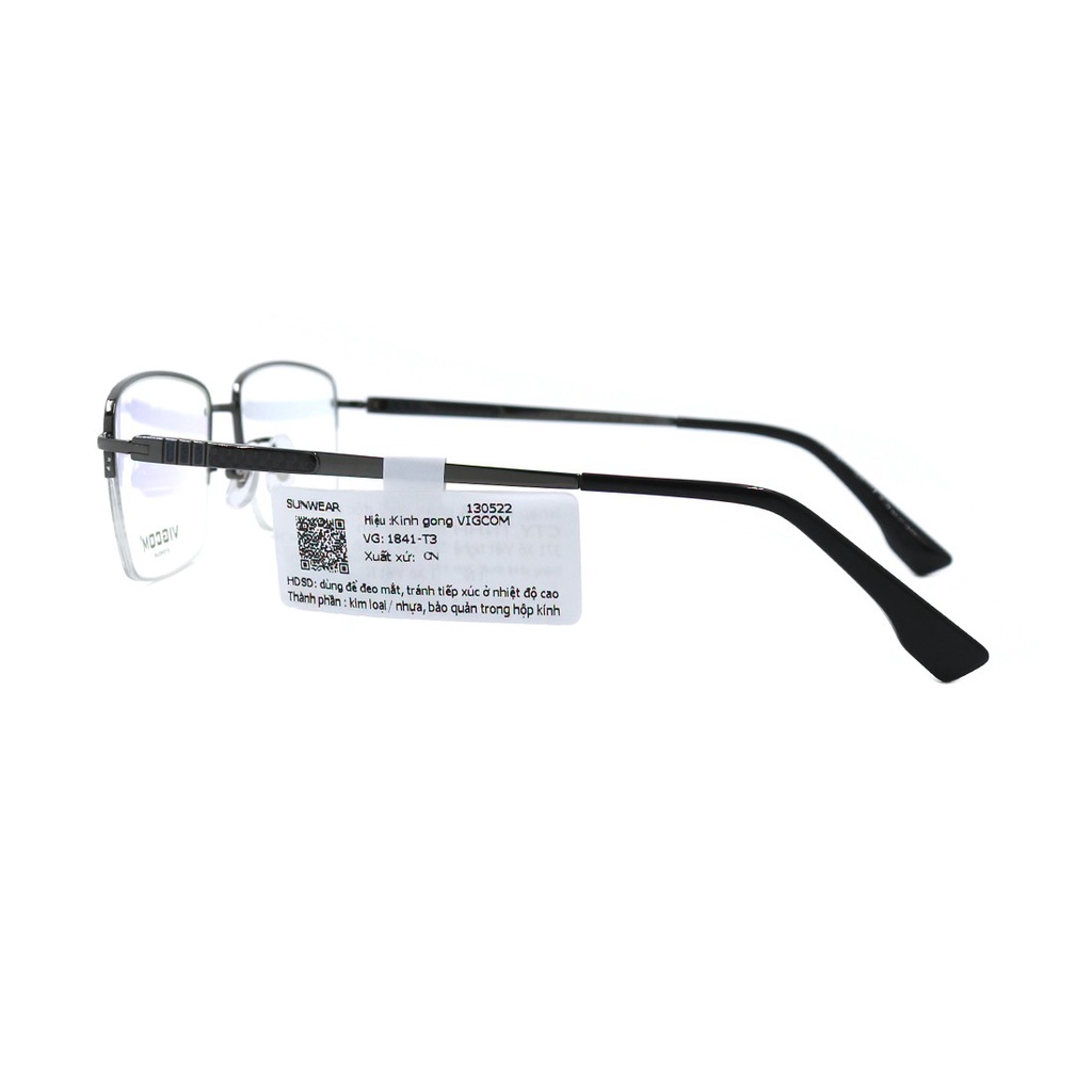 Gọng kính nam nữ thời trang Vigcom VG1841 T3 nhiều màu chính hãng, thiết kế dễ đeo bảo vệ mắt