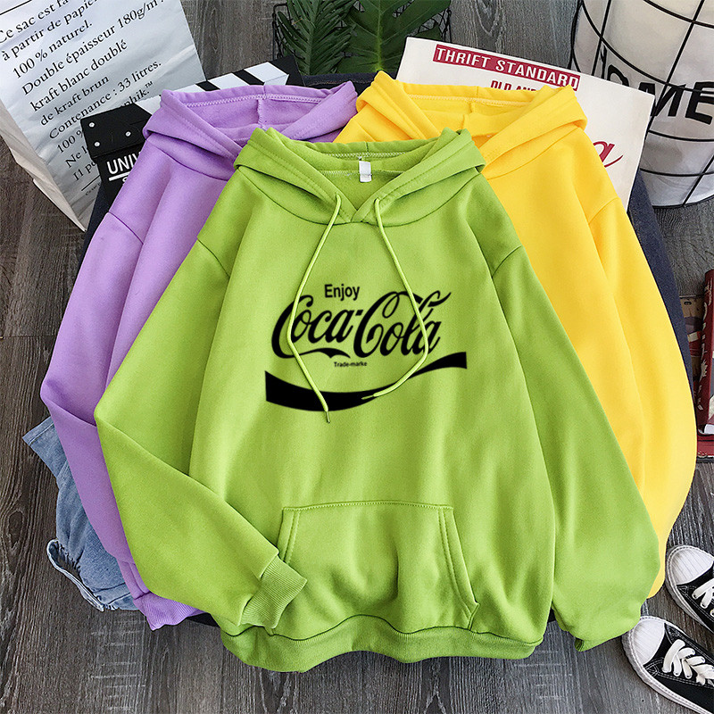 COCA COLA Áo Hoodies tay dài thời trang dành cho nữ