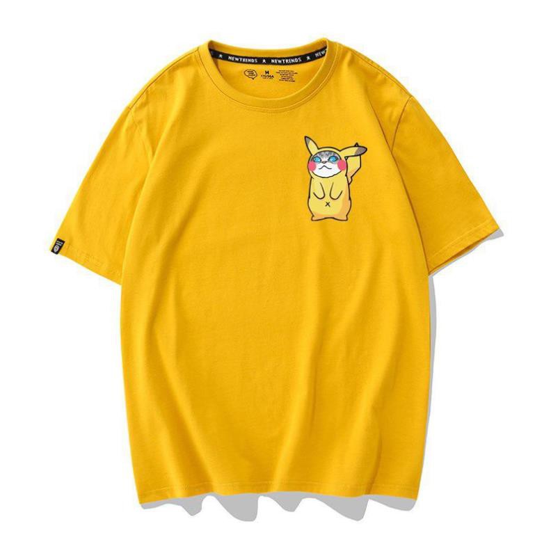 [Hàng Xịn, Gía Tốt] Áo Phông Thun Nữ Tay Ngắn Icon Họa Tiết Pika Chu Dễ Thương - Unisex - Cotton - Mã AT024