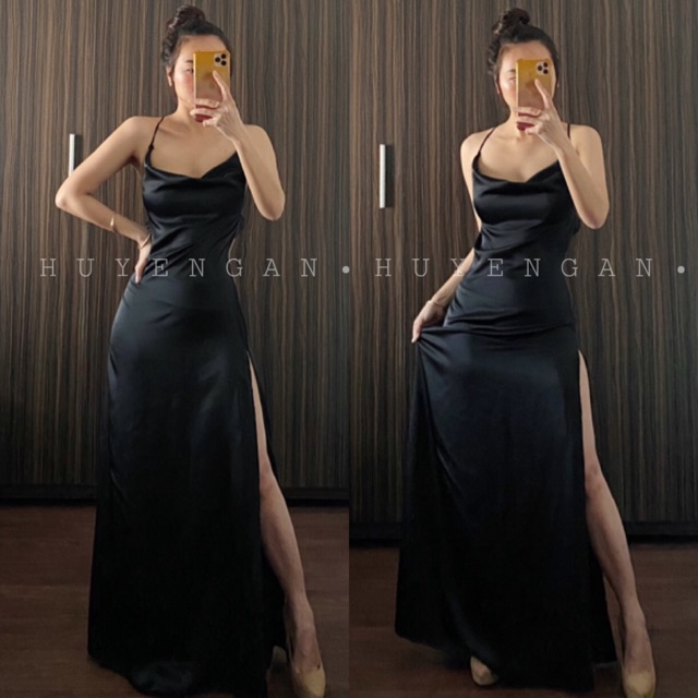 Đầm Lụa Sexy Hở Lưng Xẻ Tà - Ảnh thật tự chụp | BigBuy360 - bigbuy360.vn