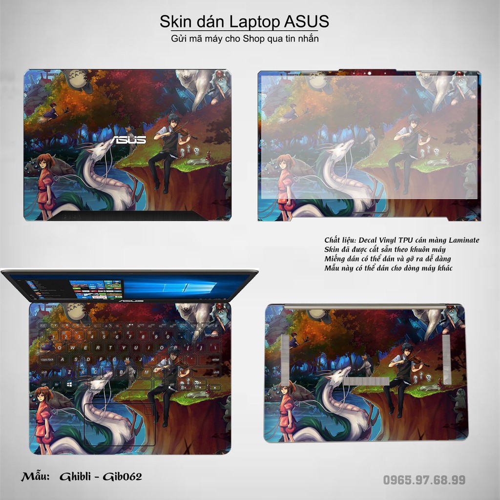 Skin dán Laptop Asus in hình Ghibli nhiều mẫu 10 (inbox mã máy cho Shop)