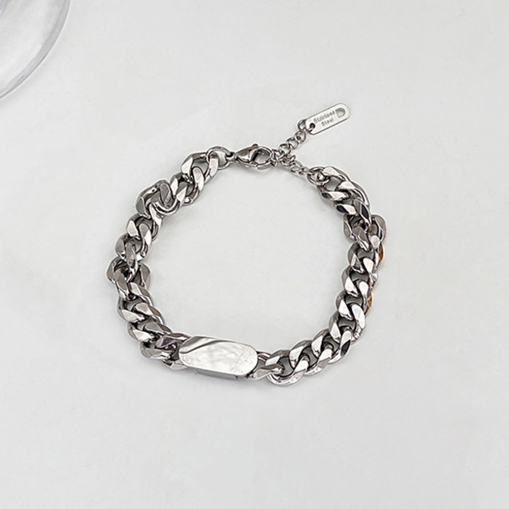 Vòng Tay Dây Xích Bằng Titan Thiết Kế Đơn Giản Phong Cách Hip Hop Thời Trang Cho Cặp Đôi