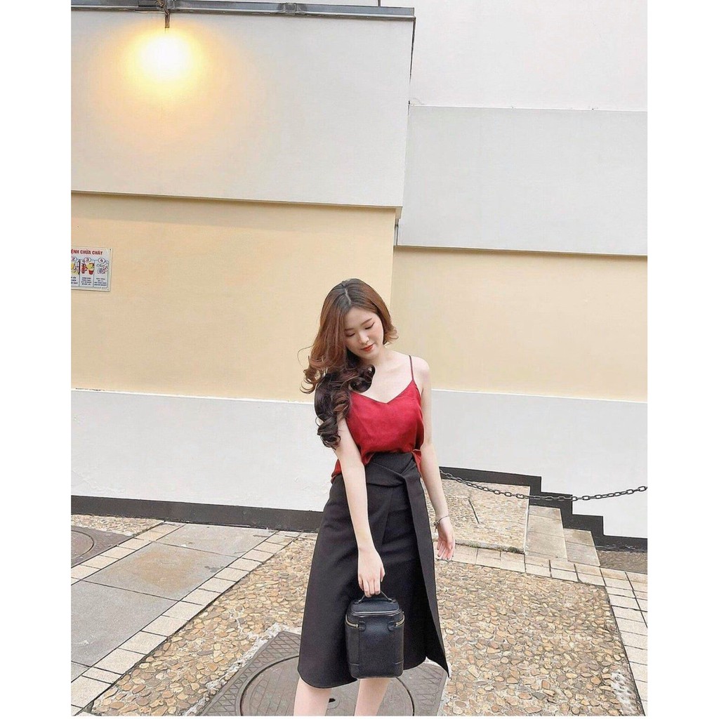 Chân váy dài xoắn nơ đen,be (S/M/L) | BigBuy360 - bigbuy360.vn