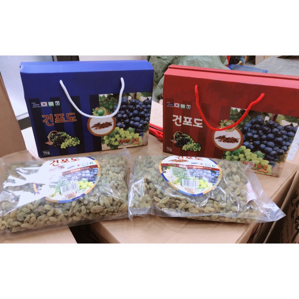 Nho khô [Dùng Là Ghiền-Hàng A.uth] Nho Khô Hàn Quốc Cao Cấp Hàng L1 Hộp 1kg [ Hàng Mới Về ]