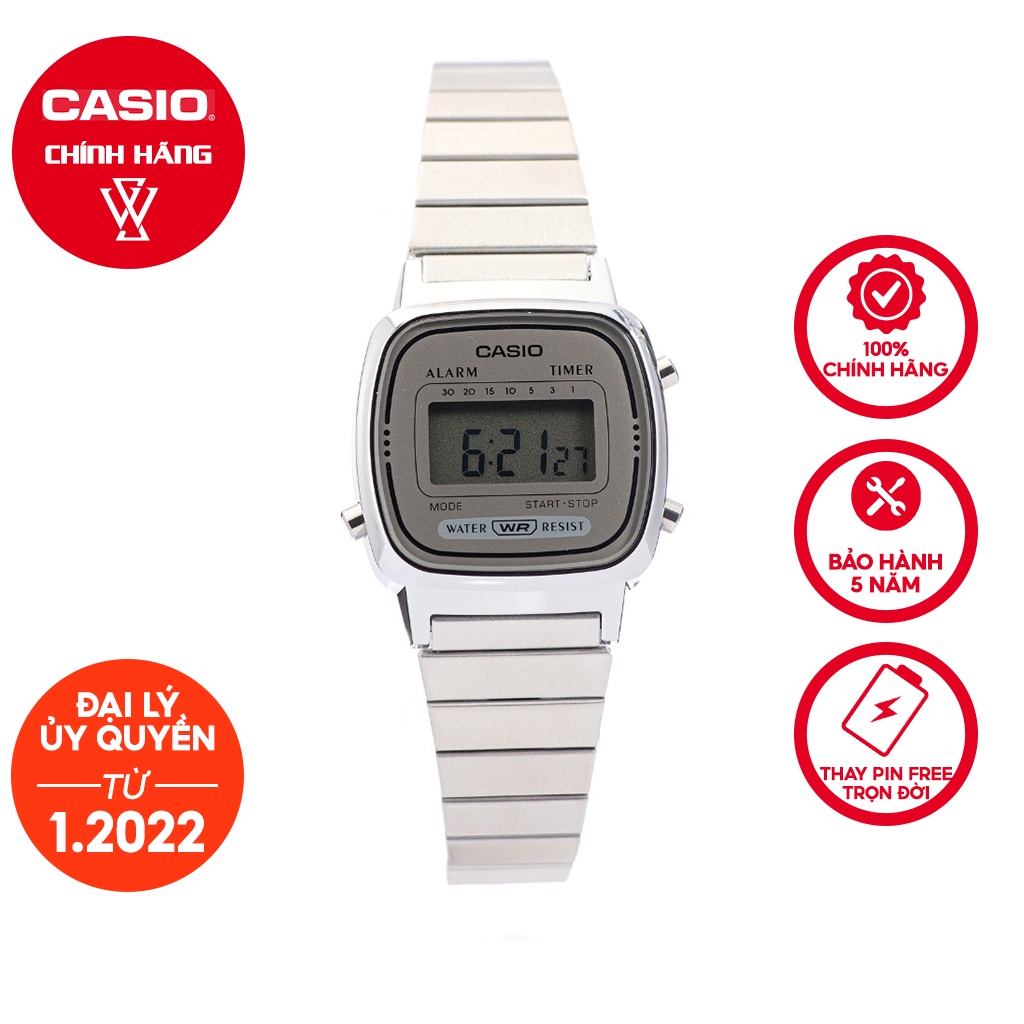 Đồng Hồ Điện Tử Nữ Casio WATCHSTORE LA670WA-7DF, Mặt Kính Nhựa 24.6mm, Dây Kim Loại, Vỏ Nhựa Cao Cấp