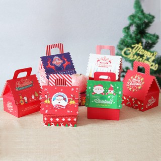 Hộp quà noel hộp quà giáng sinh ngôi nhà có quai xách HT12 12*10*13.5cm