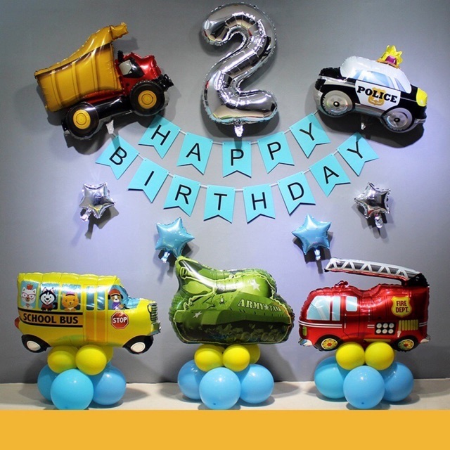 Set bóng sinh nhật chủ đề ô tô các loại