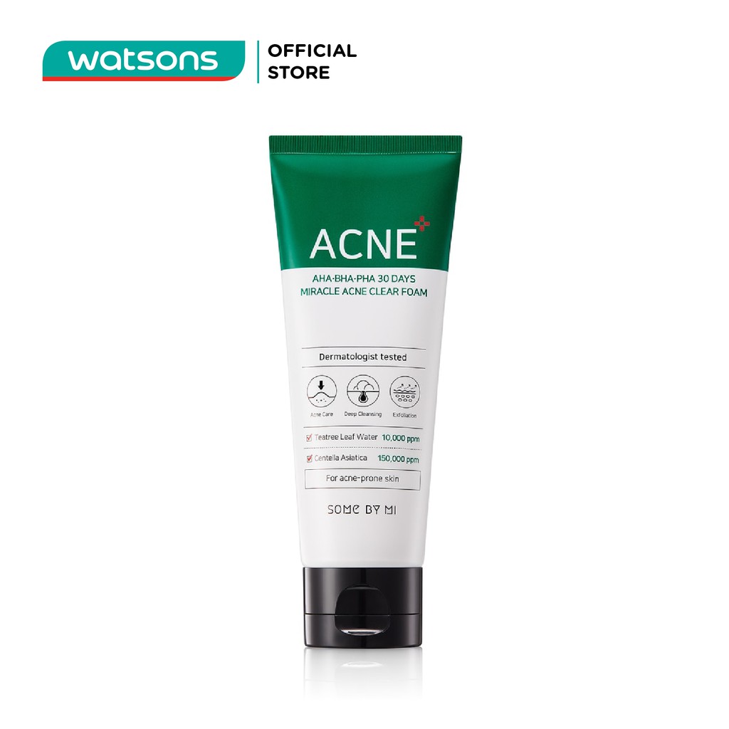 Sữa Rửa Mặt Some By Mi Aha-Bha-Pha 30Days Acneclear Foam Giảm Mụn Và Làm Sạch Da 100ml