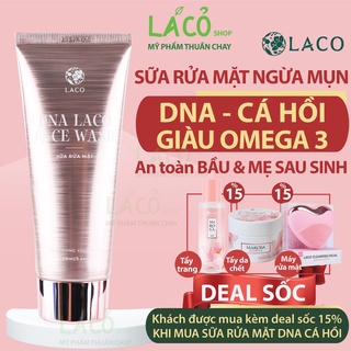 Sữa rửa mặt giảm mụn dna laco sữa rửa mặt cấp ẩm dưỡng trắng ngừa mụn cho da dầu nhạy cảm 100ml lá cỏ mỹ phẩm thuần chay