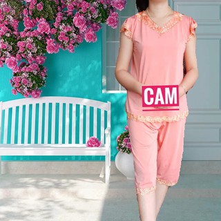 đồ bộ thun lạnh lửng cổ tim