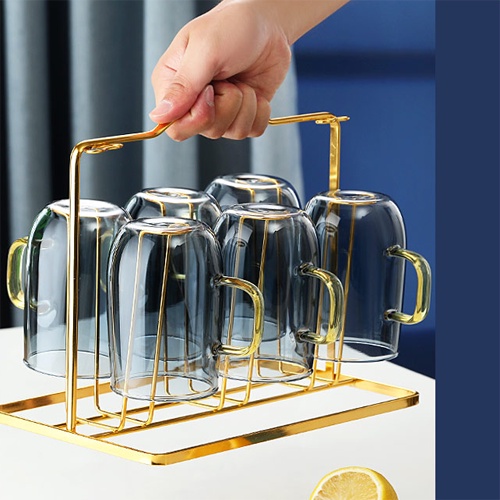 Bình nước thủy tinh chịu nhiệt 1600ml màu xám tro