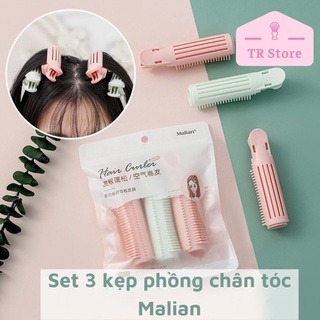 Bộ 3 kẹp phồng chân tóc Malian set cuốn tóc phồng mái, chân tóc không nhiệt