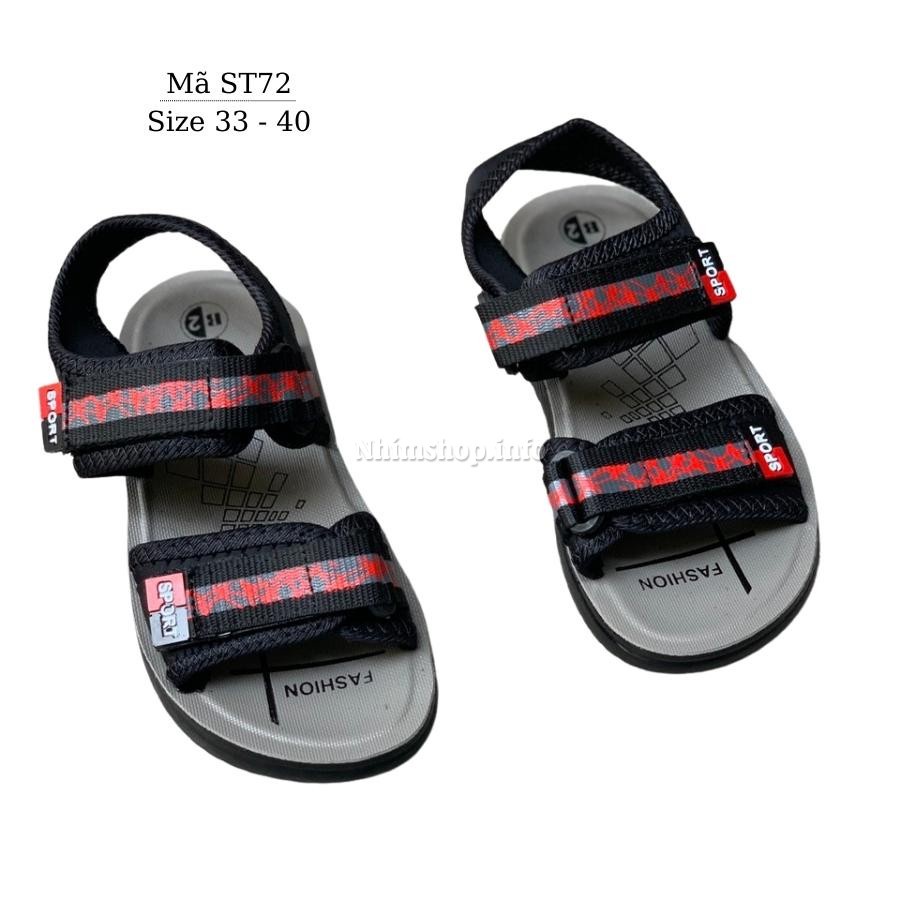 Giày Sandal bé trai quai ngang thể thao năng động kiểu dán xé linh hoạt siêu nhẹ êm chân cho trẻ em học sinh đi học ST72