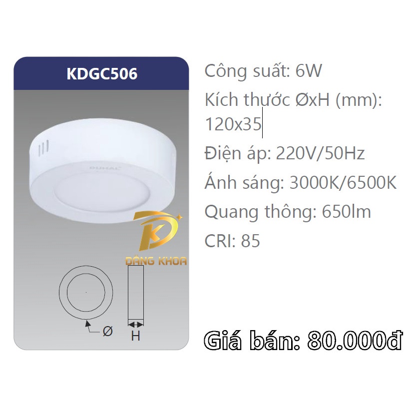 Đèn Led ốp trần Duhal 6W - 9W 12W 15W 18W 24W
