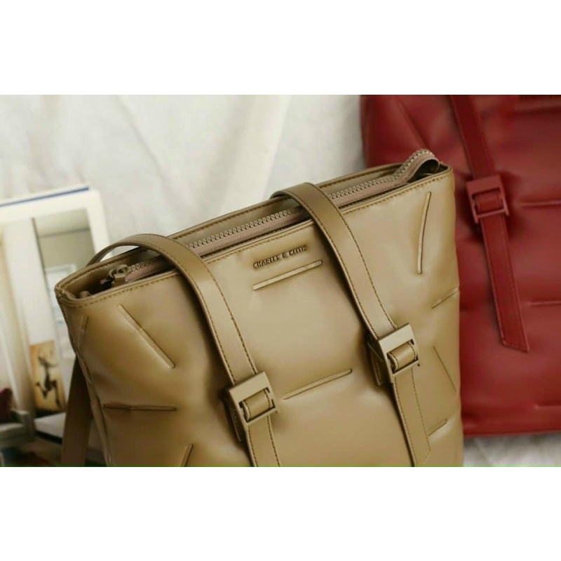 TNS - Túi tote form vuông hottrend khoá kéo CnK Pufet tote-chất da mềm cao cấp chần bông cá tính-màu nâu coffee cực tây