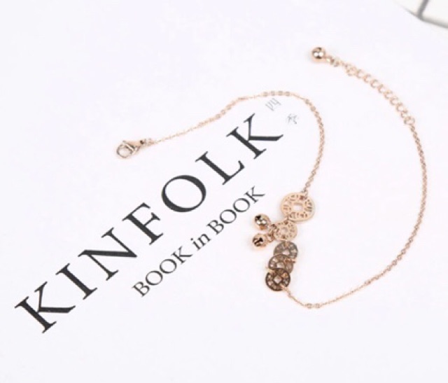 Lắc chân titan nữ kim tiền 2 chuông LCZ134 | BigBuy360 - bigbuy360.vn