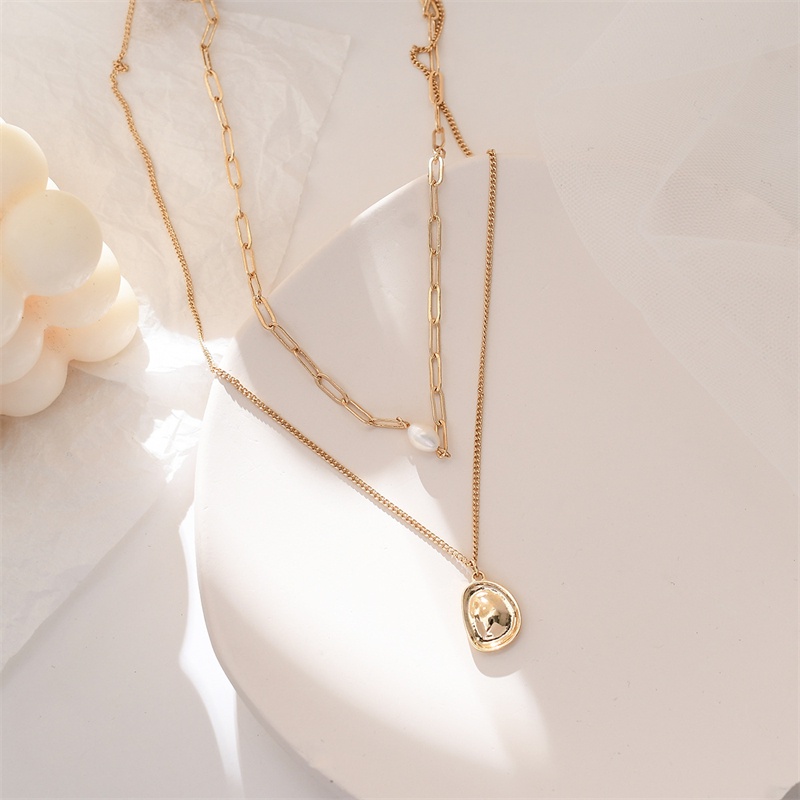 Vòng Cổ Hai Lớp Đính Hạt Ngọc Trai Phong Cách Thời Trang Mới 2022 F667