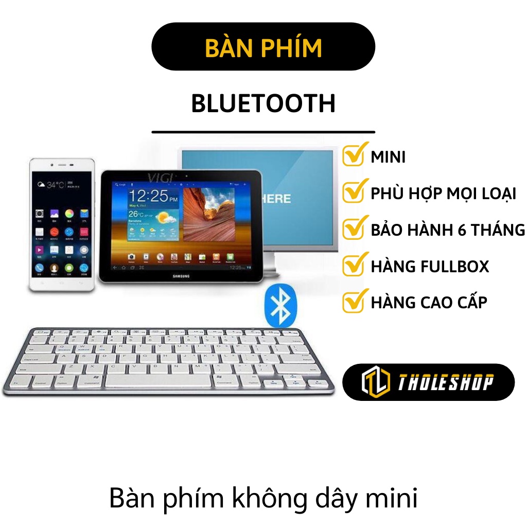 Bàn Phím Bluetooth - Bàn Phím Không Dây Kết Nối Điện Thoại, Ipad, Tivi Gọn Nhẹ 1657