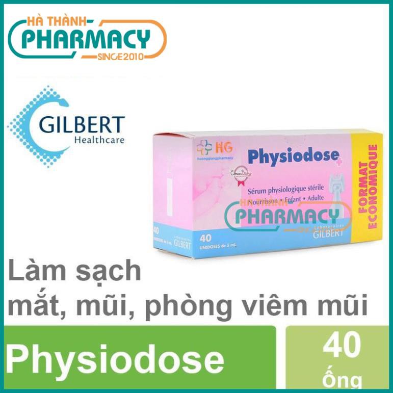 Nước muối sinh lý Physiodose của Pháp - Giúp Kháng Viêm (Hộp 40 ống)