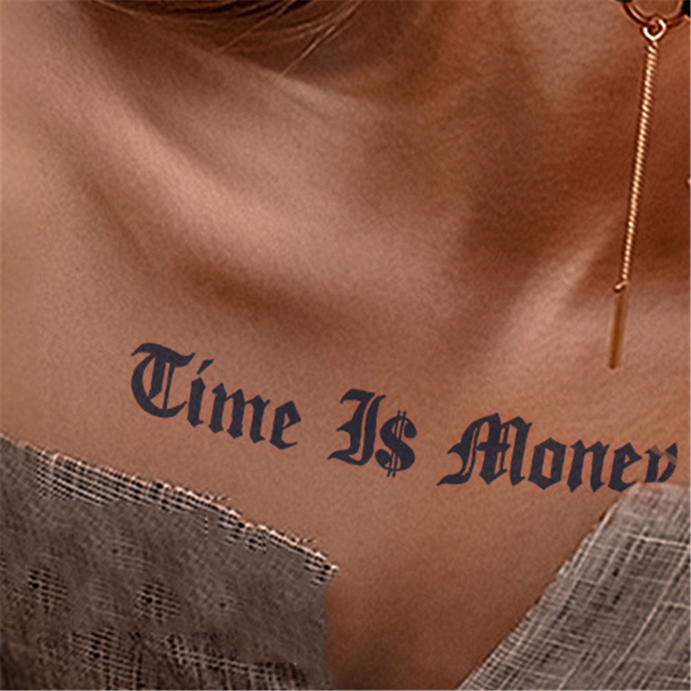 Miếng Dán Hình Xăm Chữ Cái Tiếng Anh Chống Thấm Nước