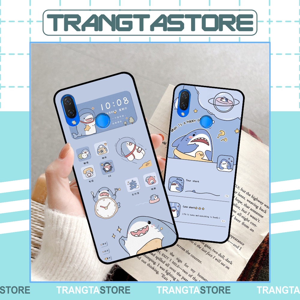 Ốp Huawei Nova 3i in hình nền cá mập đáng yêu giá rẻ