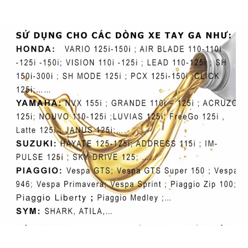 Dầu nhớt xe TAY GA,nhớt xe máy vision air blade vario click ab motul honda enenos